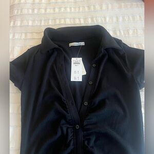Abercrombie black button down dress